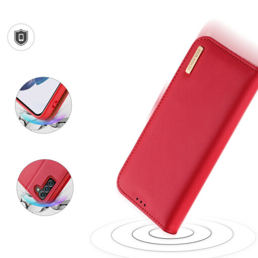 Samsung S22 PLUS nahast raamatkaaned kaarditaskuga Dux Ducis Hivo punane 18