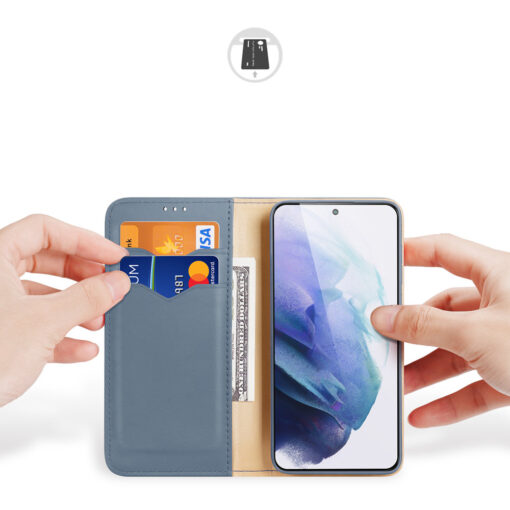 Samsung S22 PLUS nahast raamatkaaned kaarditaskuga Dux Ducis Hivo sinine 16