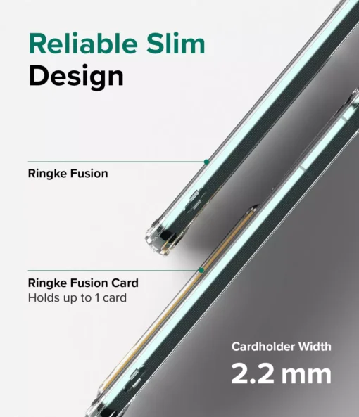 Samsung S22 PLUS umbris kaarditaskuga Ringke Fusion Card Case silikoonist raami ja plastikust tagusega labipaistev 11