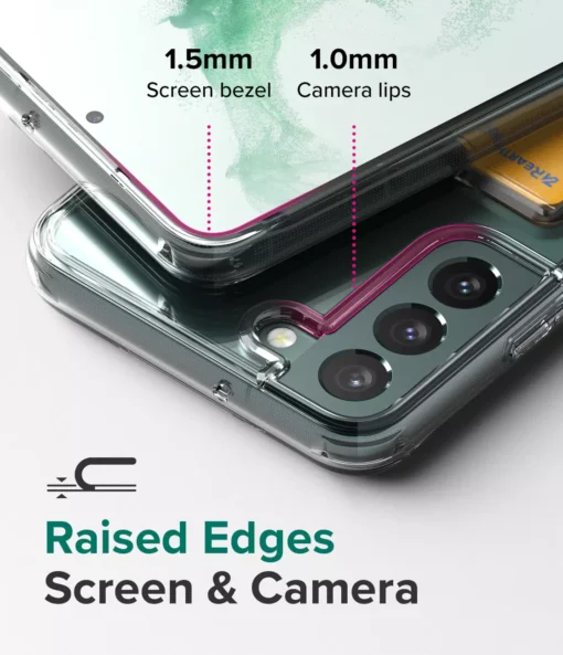 Samsung S22 PLUS umbris kaarditaskuga Ringke Fusion Card Case silikoonist raami ja plastikust tagusega labipaistev 12
