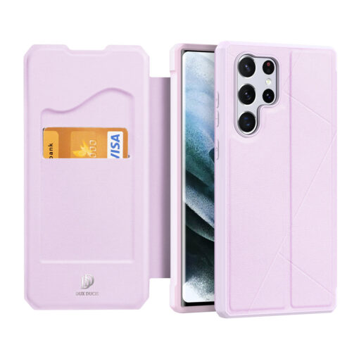 Samsung S22 ULTRA kaaned kaarditaskuga Dux Ducis Skin X roosa