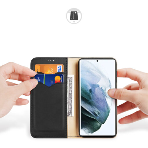 Samsung S22 ULTRA nahast raamatkaaned kaarditaskuga Dux Ducis Hivo must 16