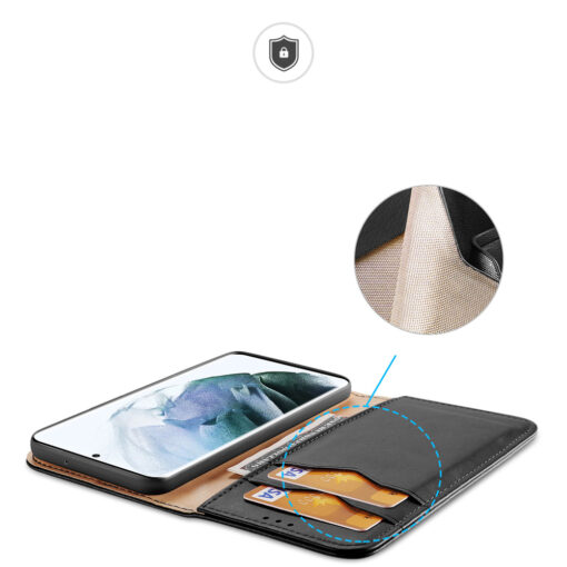 Samsung S22 ULTRA nahast raamatkaaned kaarditaskuga Dux Ducis Hivo must 17