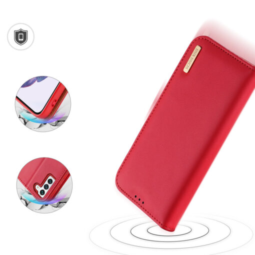 Samsung S22 nahast raamatkaaned kaarditaskuga Dux Ducis Hivo punane 19