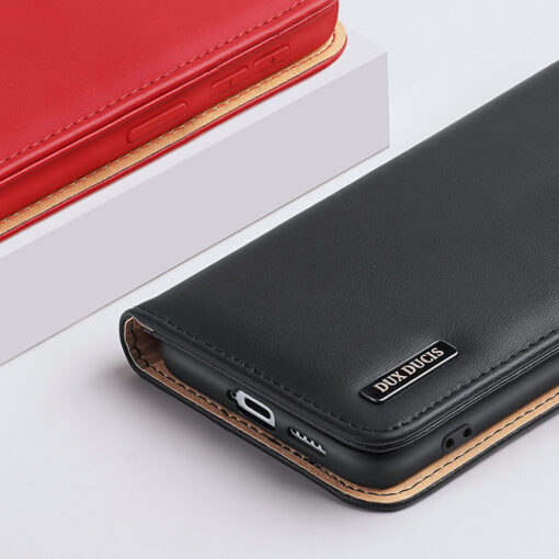 Samsung S22 nahast raamatkaaned kaarditaskuga Dux Ducis Hivo punane 6