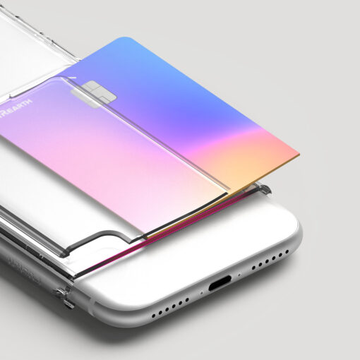 iPhone 78SE 2020 umbris Ringke Fusion kaarditaskuga silikoonist raami ja plastikust tagusega labipaistev 6