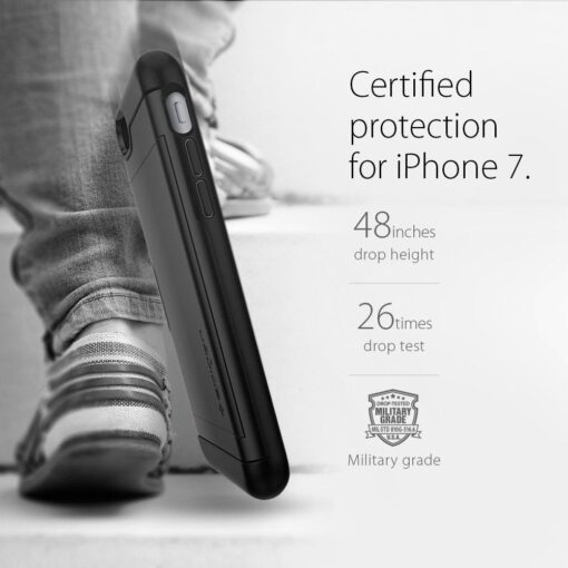 iPhone 78SE 2020 umbris kaarditaskuga Spigen Slim Armor CS plastikust taguse ja silikoonist servadega must 14