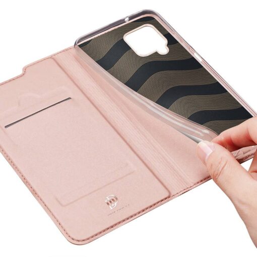 Samsung Galaxy A12 kaaned kaarditaskuga kunstnahast roosa 3