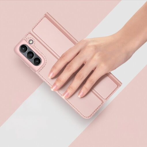 Samsung Galaxy S21 FE kaaned kaarditaskuga kunstnahast roosa 12