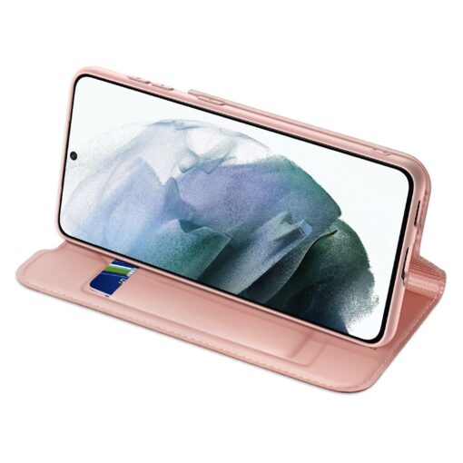 Samsung Galaxy S21 FE kaaned kaarditaskuga kunstnahast roosa 6