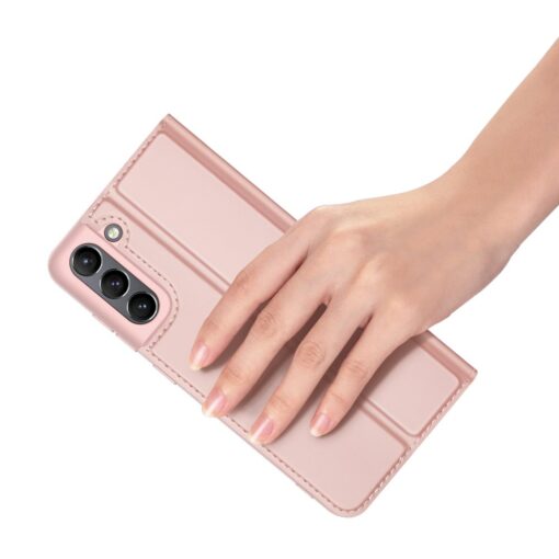 Samsung Galaxy S21 FE kaaned kaarditaskuga kunstnahast roosa 9