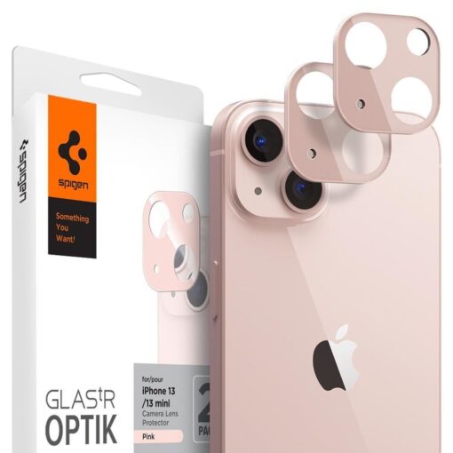 iPhone 13 MINI ja iPhone 13 kaamera kaitse Spigen OPTIK.TR roosa