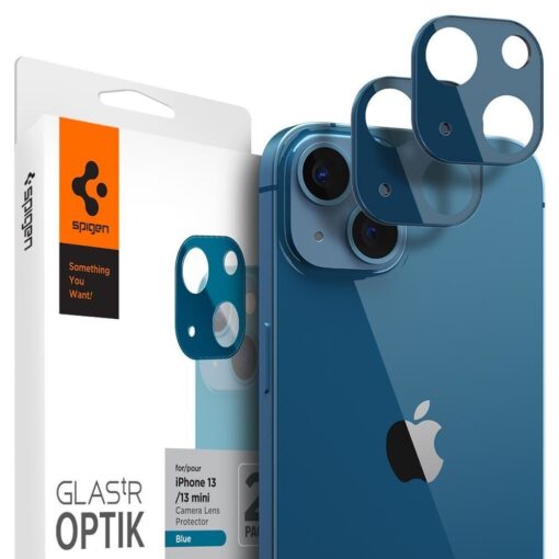 iPhone 13 MINI ja iPhone 13 kaamera kaitse Spigen OPTIK.TR sinine