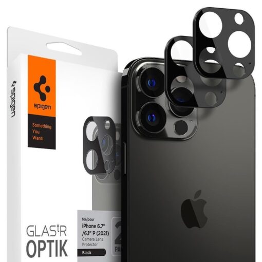 iPhone 13 PRO ja iPhone 13 PRO MAX kaamera kaitse Spigen OPTIK.TR grafiit
