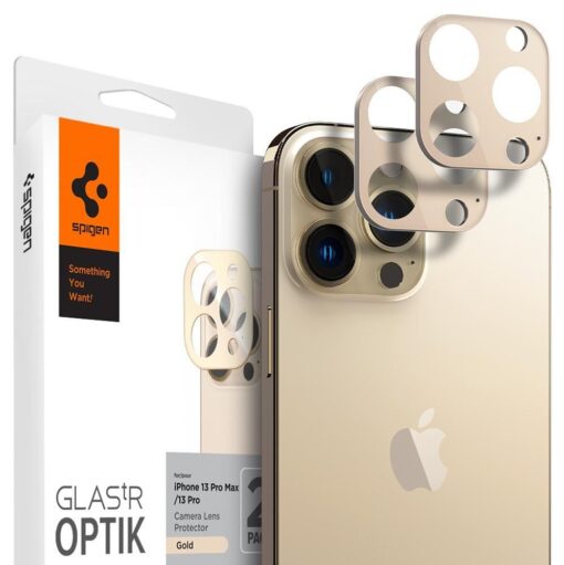 iPhone 13 PRO ja iPhone 13 PRO MAX kaamera kaitse Spigen OPTIK.TR kuldne