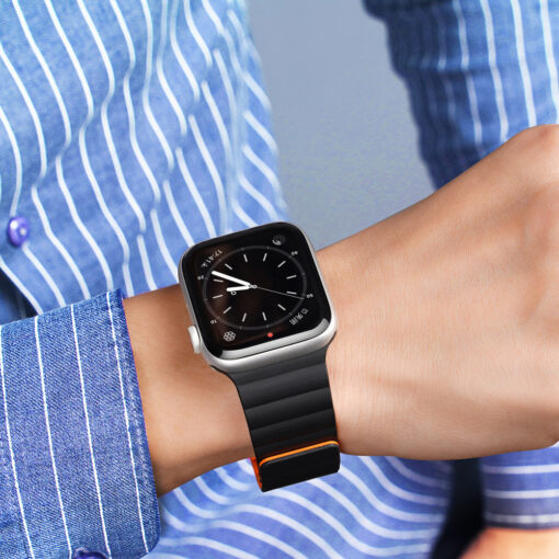 Kellarihm Apple Watch 384041mm Magnetiga sulguv rihm must oranz 6
