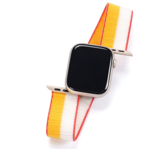 Kellarihm Apple Watch 384041mm nailonist valge ja kollane 3