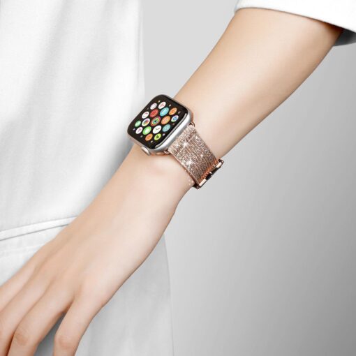 Kellarihm Apple Watch 384041mm silikoonist ja kunstnahast sadelev kuldne 12