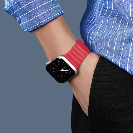Kellarihm Apple Watch 424445mm Magnetiga sulguv rihm punane 4