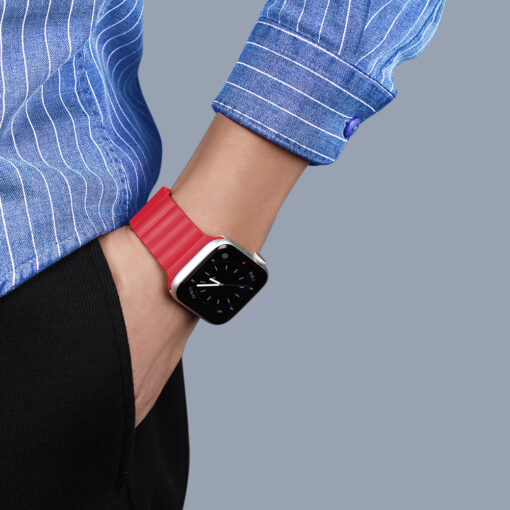 Kellarihm Apple Watch 424445mm Magnetiga sulguv rihm punane 8