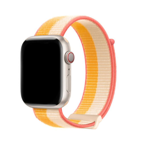 Kellarihm Apple Watch 424445mm nailonist valge ja kollane
