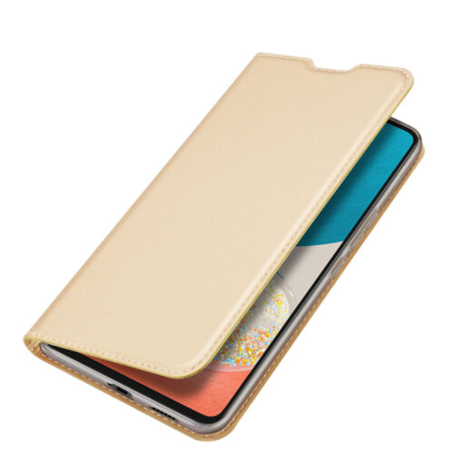Samsung A53 5G kaarditaskuga kaaned kunstanahast Dux Ducis Skin Pro kuldne 3