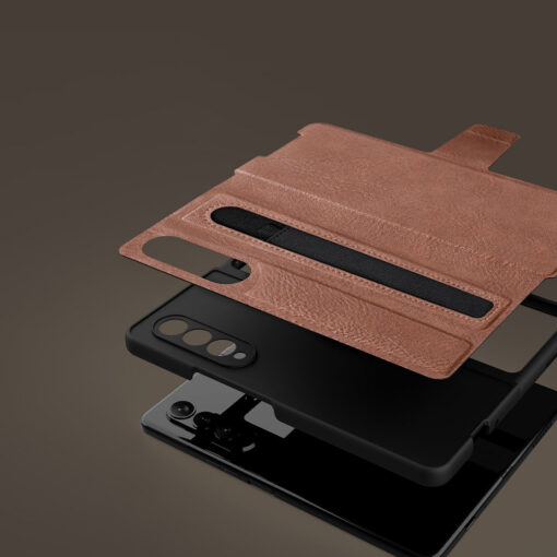 Samsung Galaxy Z Fold 3 kaaned kaarditaskuga Nillkin Aoge nahast pruun 10