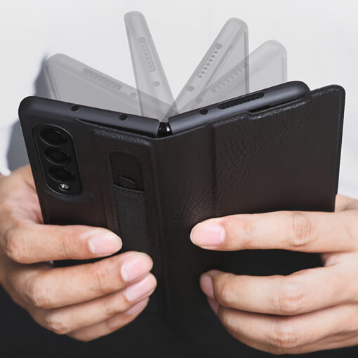 Samsung Galaxy Z Fold 3 kaaned kaarditaskuga Nillkin Aoge nahast pruun 4