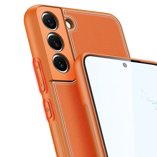 Samsung S22 PLUS umbris Dux Ducis Yolo elegant kunstnahast ja silikoonist servadega oranz 5
