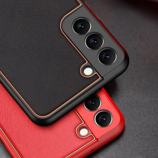 Samsung S22 PLUS umbris Dux Ducis Yolo elegant kunstnahast ja silikoonist servadega punane 15