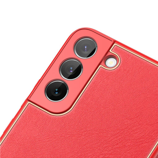 Samsung S22 PLUS umbris Dux Ducis Yolo elegant kunstnahast ja silikoonist servadega punane 4