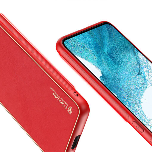 Samsung S22 PLUS umbris Dux Ducis Yolo elegant kunstnahast ja silikoonist servadega punane 6