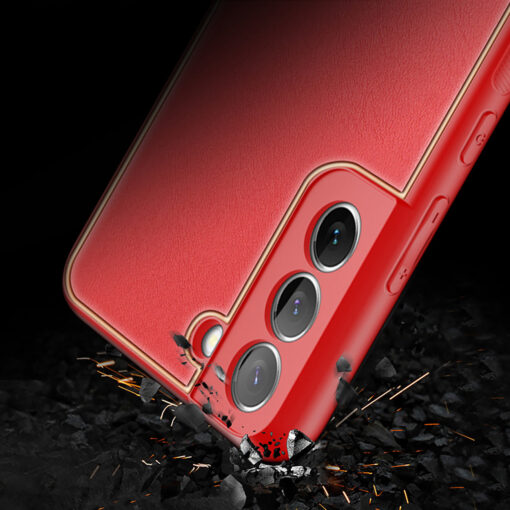 Samsung S22 PLUS umbris Dux Ducis Yolo elegant kunstnahast ja silikoonist servadega punane 9