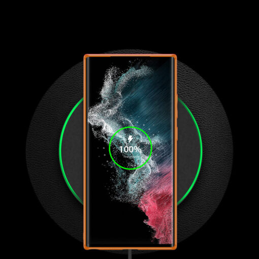 Samsung S22 ULTRA umbris Dux Ducis Yolo elegant kunstnahast ja silikoonist servadega oranz 10