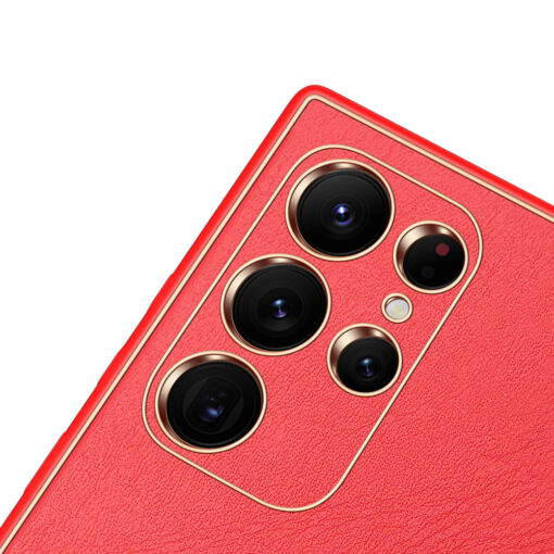 Samsung S22 ULTRA umbris Dux Ducis Yolo elegant kunstnahast ja silikoonist servadega punane 4