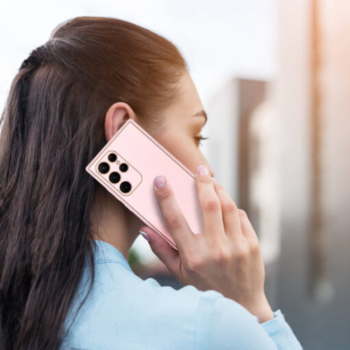 Samsung S22 ULTRA umbris Dux Ducis Yolo elegant kunstnahast ja silikoonist servadega roosa 11