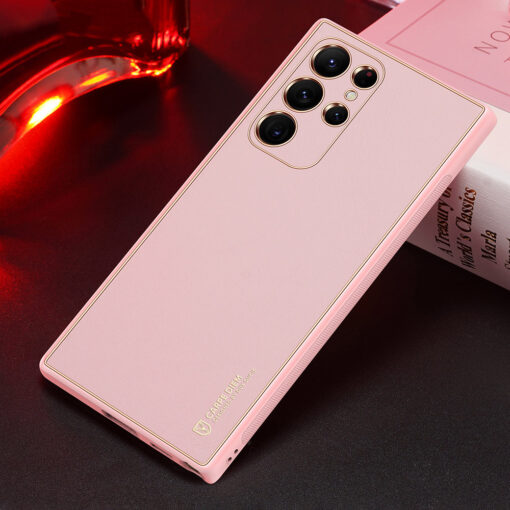 Samsung S22 ULTRA umbris Dux Ducis Yolo elegant kunstnahast ja silikoonist servadega roosa 19