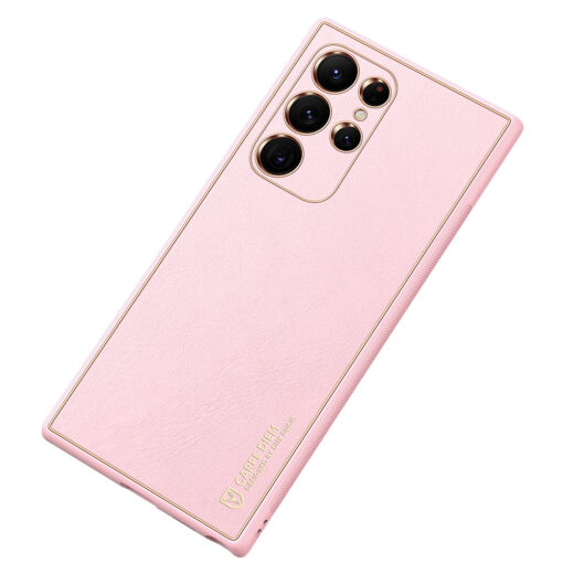 Samsung S22 ULTRA umbris Dux Ducis Yolo elegant kunstnahast ja silikoonist servadega roosa 3