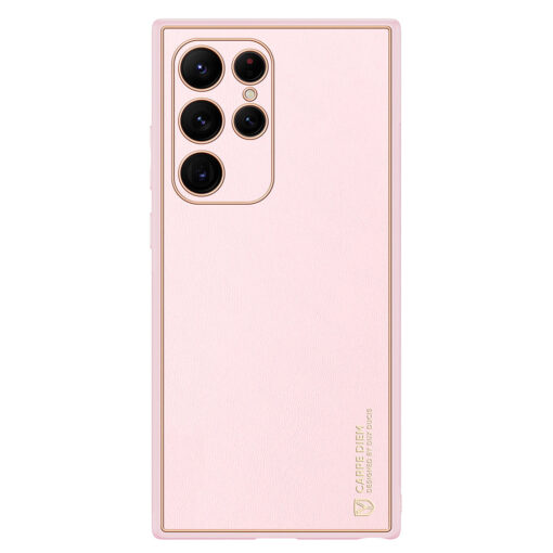 Samsung S22 ULTRA umbris Dux Ducis Yolo elegant kunstnahast ja silikoonist servadega roosa