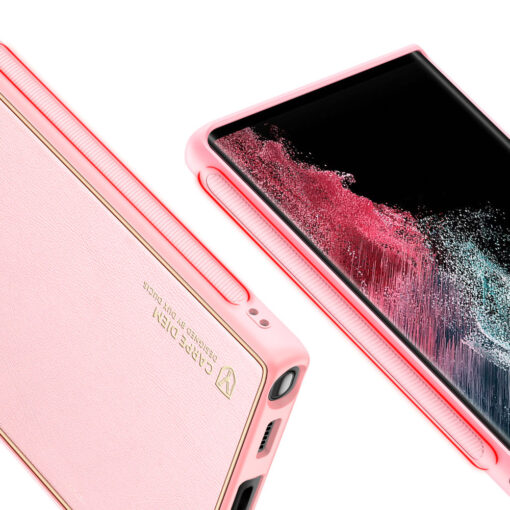 Samsung S22 ULTRA umbris Dux Ducis Yolo elegant kunstnahast ja silikoonist servadega roosa 6