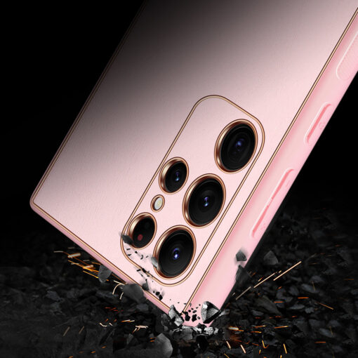 Samsung S22 ULTRA umbris Dux Ducis Yolo elegant kunstnahast ja silikoonist servadega roosa 9