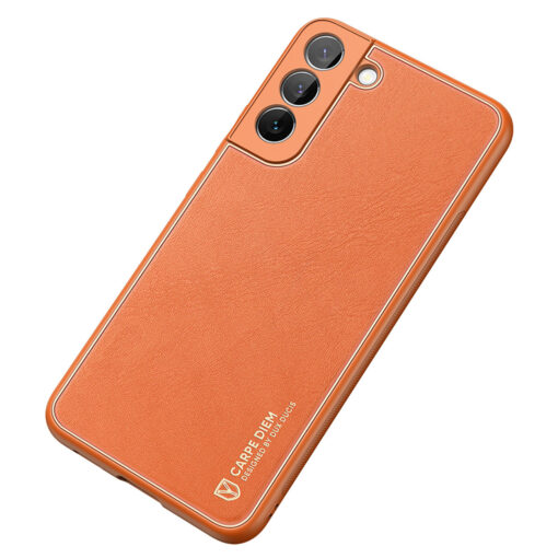 Samsung S22 umbris Dux Ducis Yolo elegant kunstnahast ja silikoonist servadega oranz 3