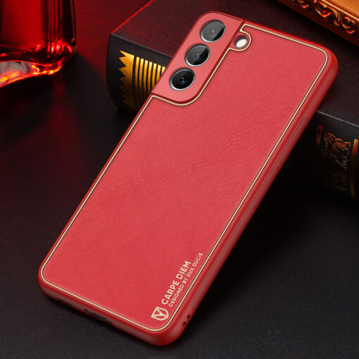 Samsung S22 umbris Dux Ducis Yolo elegant kunstnahast ja silikoonist servadega punane 14