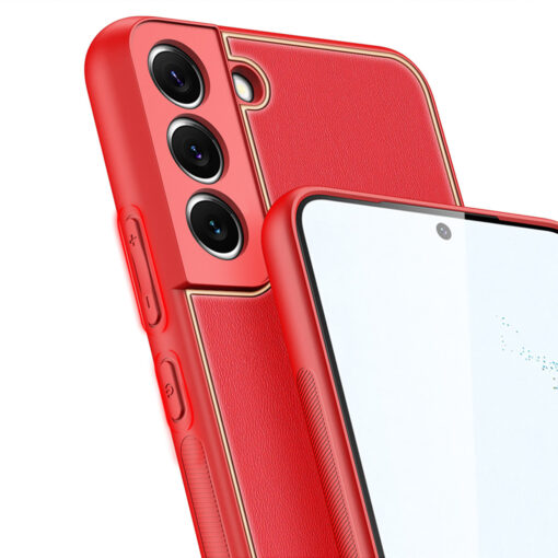 Samsung S22 umbris Dux Ducis Yolo elegant kunstnahast ja silikoonist servadega punane 5