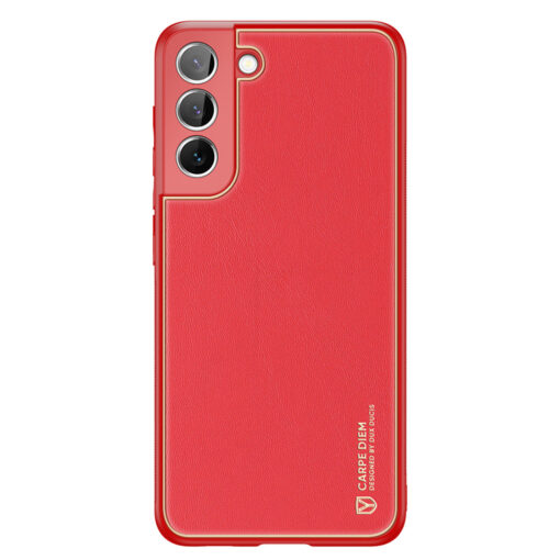 Samsung S22 umbris Dux Ducis Yolo elegant kunstnahast ja silikoonist servadega punane