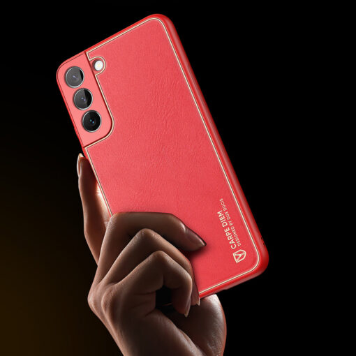 Samsung S22 umbris Dux Ducis Yolo elegant kunstnahast ja silikoonist servadega punane 7