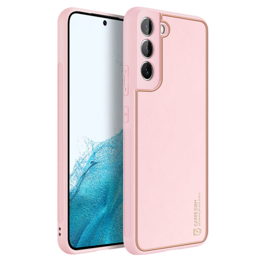 Samsung S22 umbris Dux Ducis Yolo elegant kunstnahast ja silikoonist servadega roosa 2