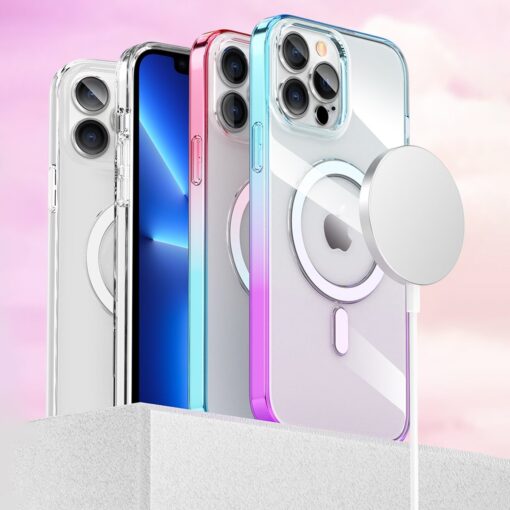 iPhone 13 PRO MAX umbris MagSafe Gradient Series silikoonist lillakas sinine 12