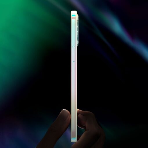 iPhone 13 PRO MAX umbris MagSafe Nebula Series silikoonist valge servaga 11