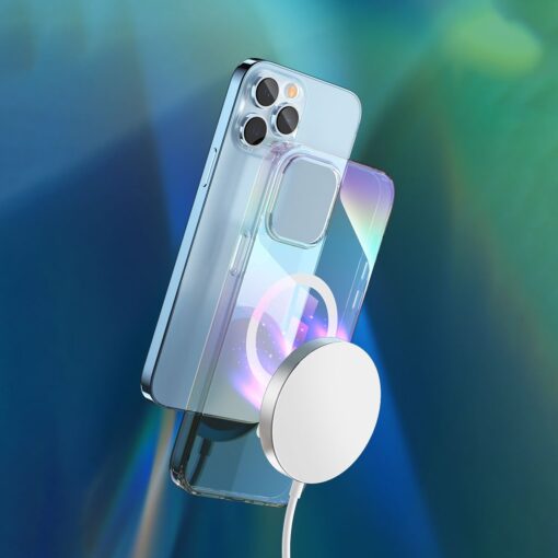 iPhone 13 PRO MAX umbris MagSafe Nebula Series silikoonist valge servaga 6